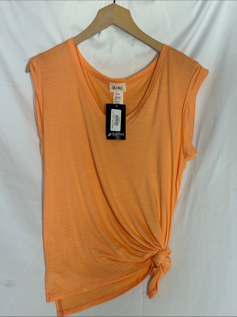 BiBi Orange Side-Knot Tank Top